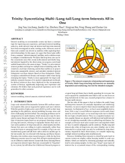 Trinity: Syncretizing Multi-/Long-tail/Long-term Interests All in One