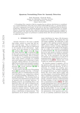 Quantum Normalizing Flows for Anomaly Detection