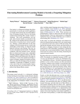 Fine-tuning Reinforcement Learning Models is Secretly a Forgetting
  Mitigation Problem