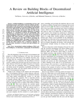 A Review on Building Blocks of Decentralized Artificial Intelligence
