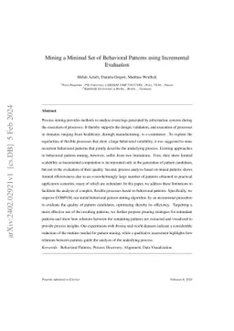 Mining a Minimal Set of Behavioral Patterns using Incremental Evaluation