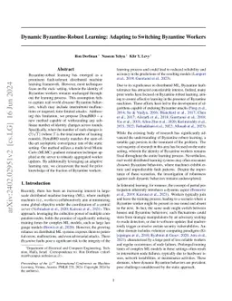 Dynamic Byzantine-Robust Learning: Adapting to Switching Byzantine
  Workers
