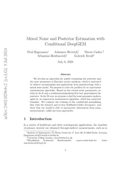 Mixed Noise and Posterior Estimation with Conditional DeepGEM