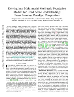Delving into Multi-modal Multi-task Foundation Models for Road Scene
  Understanding: From Learning Paradigm Perspectives