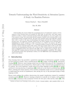 Towards Understanding the Word Sensitivity of Attention Layers: A Study
  via Random Features