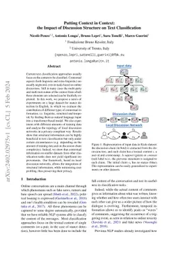 Putting Context in Context: the Impact of Discussion Structure on Text
  Classification