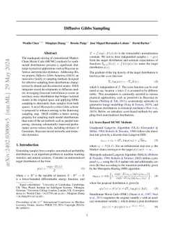 Diffusive Gibbs Sampling