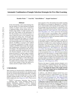 Automatic Combination of Sample Selection Strategies for Few-Shot
  Learning