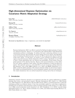 High-dimensional Bayesian Optimization via Covariance Matrix Adaptation
  Strategy