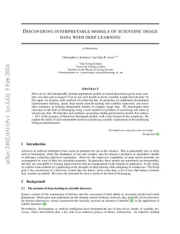 Discovering interpretable models of scientific image data with deep
  learning