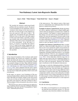 Non-Stationary Latent Auto-Regressive Bandits