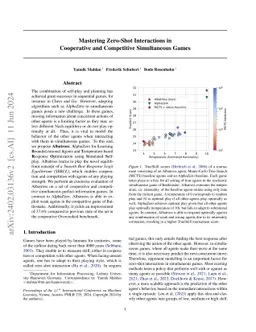 Mastering Zero-Shot Interactions in Cooperative and Competitive
  Simultaneous Games