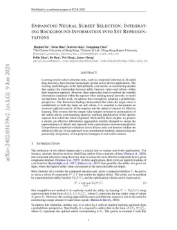 Enhancing Neural Subset Selection: Integrating Background Information
  into Set Representations