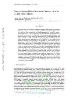 Constrained Decoding for Cross-lingual Label Projection