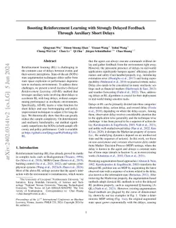 Boosting Reinforcement Learning with Strongly Delayed Feedback Through
  Auxiliary Short Delays