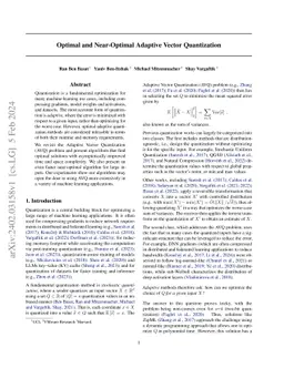 Optimal and Near-Optimal Adaptive Vector Quantization