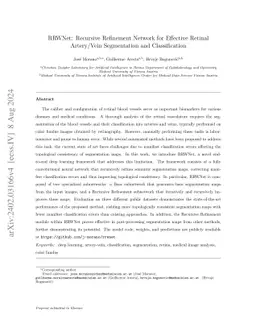 RRWNet: Recursive Refinement Network for effective retinal artery/vein segmentation and classification