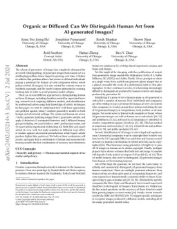 Organic or Diffused: Can We Distinguish Human Art from AI-generated
  Images?