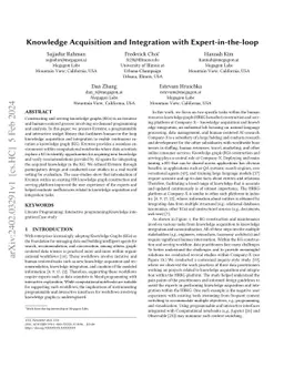 Knowledge Acquisition and Integration with Expert-in-the-loop