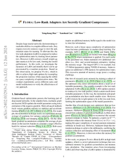 Flora: Low-Rank Adapters Are Secretly Gradient Compressors