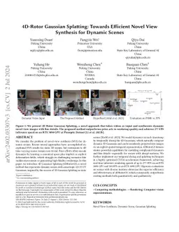 4D-Rotor Gaussian Splatting: Towards Efficient Novel View Synthesis for
  Dynamic Scenes