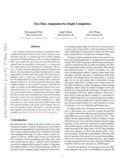 Test-Time Adaptation for Depth Completion