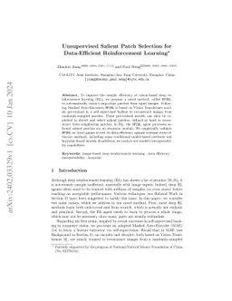 Unsupervised Salient Patch Selection for Data-Efficient Reinforcement
  Learning