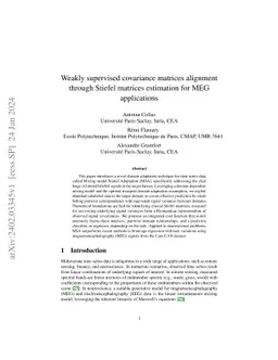 Weakly supervised covariance matrices alignment through Stiefel matrices
  estimation for MEG applications