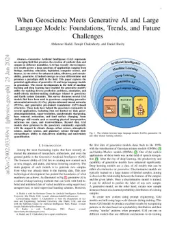 When Geoscience Meets Generative AI and Large Language Models:
  Foundations, Trends, and Future Challenges
