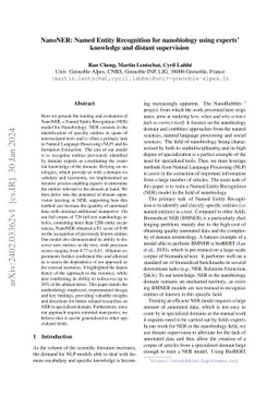 NanoNER: Named Entity Recognition for nanobiology using experts'
  knowledge and distant supervision