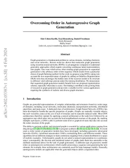 Overcoming Order in Autoregressive Graph Generation