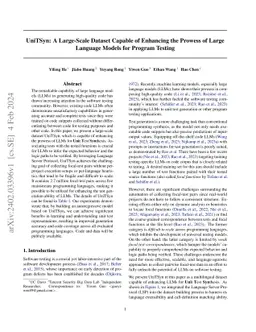 UniTSyn: A Large-Scale Dataset Capable of Enhancing the Prowess of Large
  Language Models for Program Testing