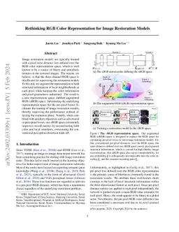 Rethinking RGB Color Representation for Image Restoration Models