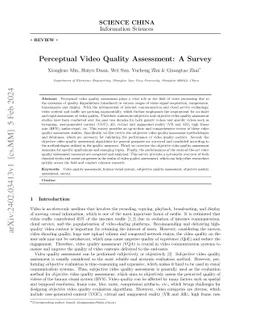 Perceptual Video Quality Assessment: A Survey