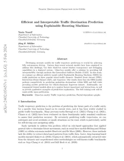 Efficient and Interpretable Traffic Destination Prediction using
  Explainable Boosting Machines