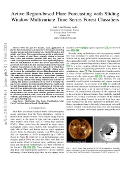 Active Region-based Flare Forecasting with Sliding Window Multivariate
  Time Series Forest Classifiers