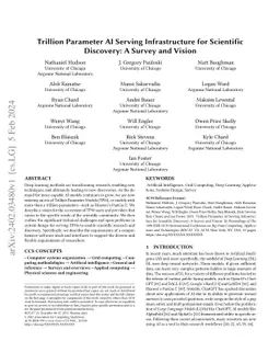 Trillion Parameter AI Serving Infrastructure for Scientific Discovery: A
  Survey and Vision