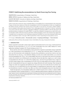 FINEST: Stabilizing Recommendations by Rank-Preserving Fine-Tuning