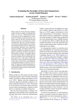 Evaluating the Factuality of Zero-shot Summarizers Across Varied Domains