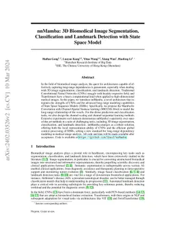 nnMamba: 3D Biomedical Image Segmentation, Classification and Landmark
  Detection with State Space Model