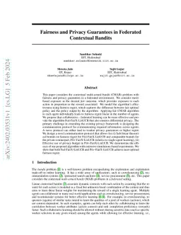Fairness and Privacy Guarantees in Federated Contextual Bandits