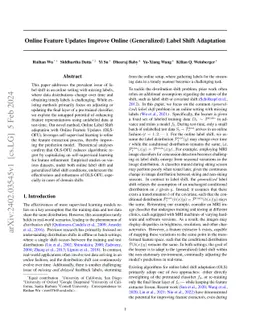 Online Feature Updates Improve Online (Generalized) Label Shift
  Adaptation