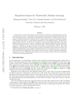 Regulation Games for Trustworthy Machine Learning