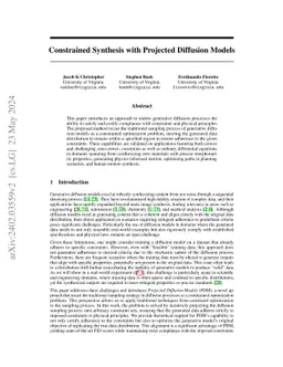 Constrained Synthesis with Projected Diffusion Models
