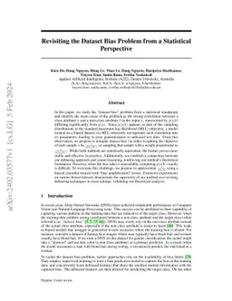 Revisiting the Dataset Bias Problem from a Statistical Perspective