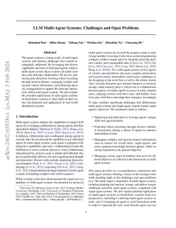 LLM Multi-Agent Systems: Challenges and Open Problems