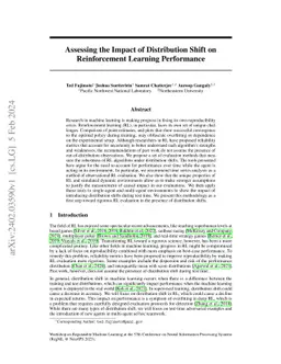 Assessing the Impact of Distribution Shift on Reinforcement Learning
  Performance