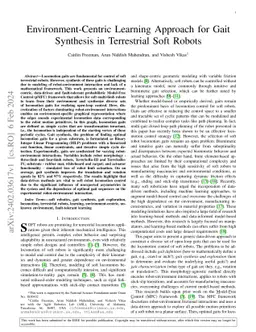 Environment-Centric Learning Approach for Gait Synthesis in Terrestrial Soft Robots