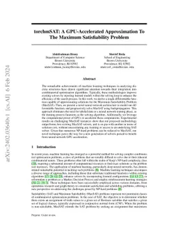torchmSAT: A GPU-Accelerated Approximation To The Maximum Satisfiability
  Problem