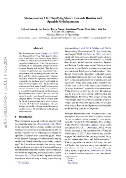 Stanceosaurus 2.0: Classifying Stance Towards Russian and Spanish
  Misinformation